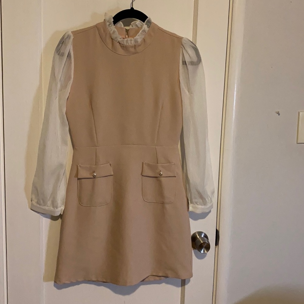 Pink midi dress with pocket